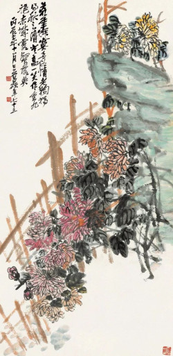 吴昌硕花鸟画《菊花》25幅