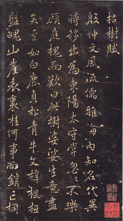 褚遂良行书《枯树赋》墨拓册页