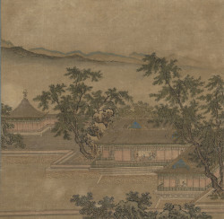 仇英《柳园人形山水图》