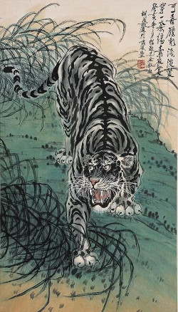 胡爽庵花鸟画《老虎》77幅